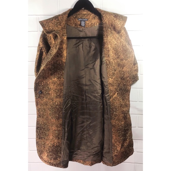 Chelsea & Theodore Shiny Short Sleeve Jacket Coat - Picture 6 of 8